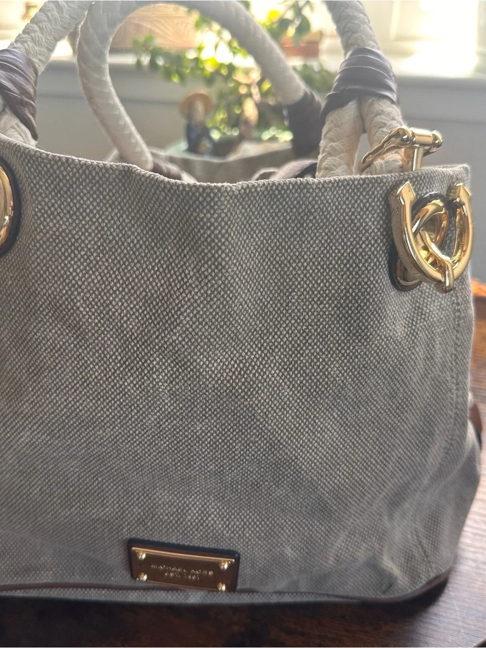 Michael Kors Taupe Hobo Bag with Gold Hardware